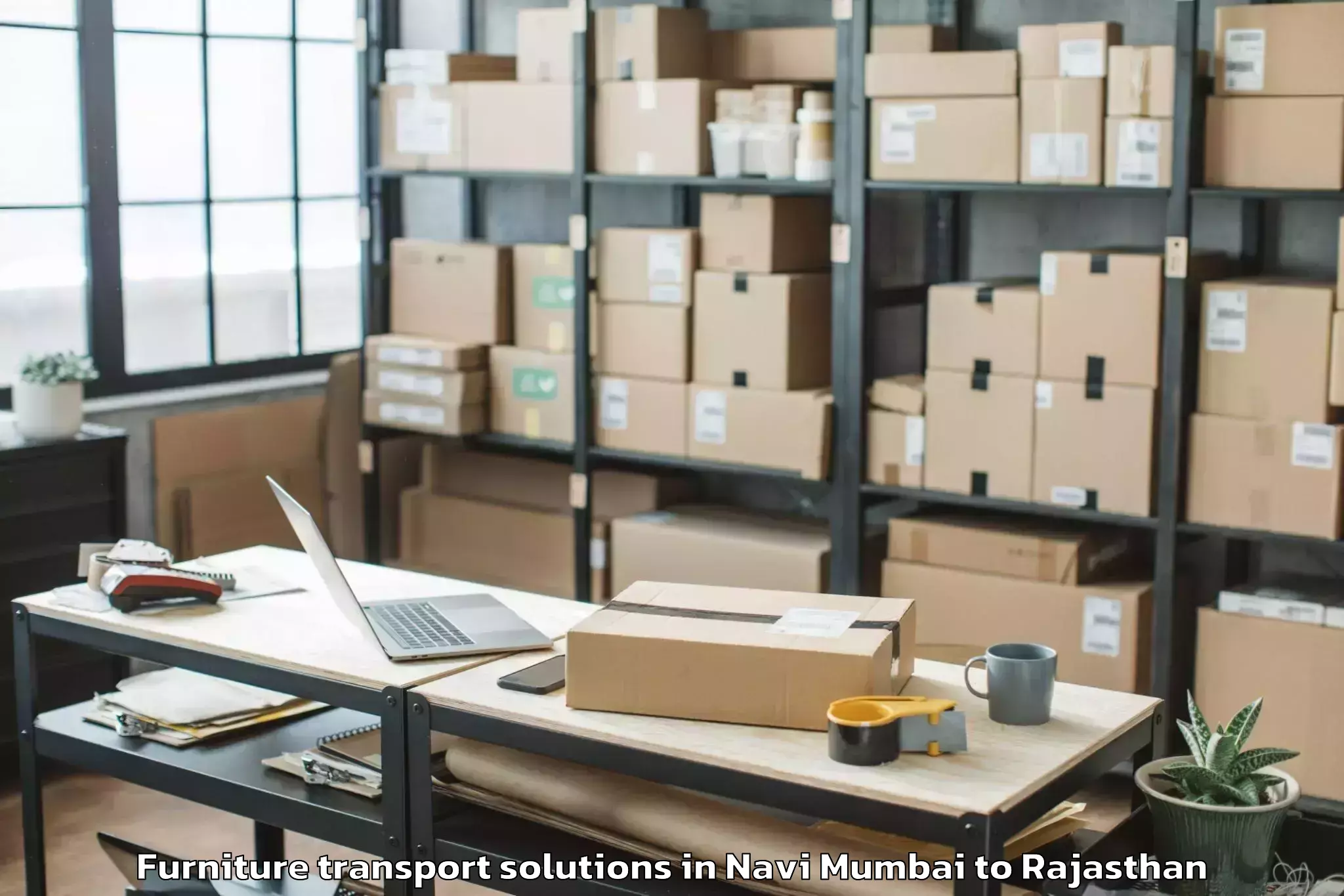 Navi Mumbai to Jamwa Ramgarh Furniture Transport Solutions